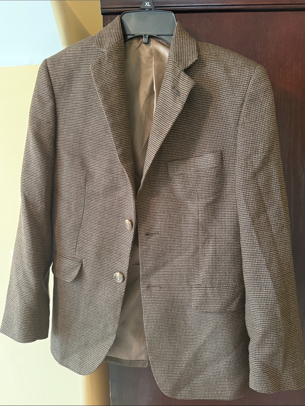 Chaps youth Brown Houndstooth Sport Coat Blazer